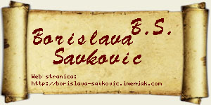 Borislava Savković vizit kartica